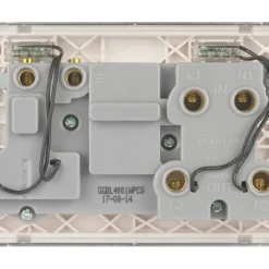 Schneider Electric Lisse Deco 45A 2-Gang DP Cooker Switch & 13A DP Switched Socket Polished Chrome With LED With White Inserts 9 Schneider Electric Lisse Deco 45A 2-Gang DP Cooker Switch & 13A DP Switched Socket Polished Chrome With LED With White Inserts -British General Shop 997FF A3